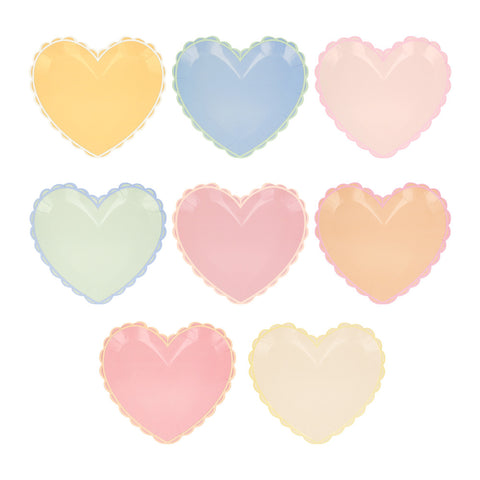 Pastel heart small plates