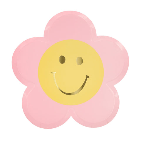 Happy face flower plates