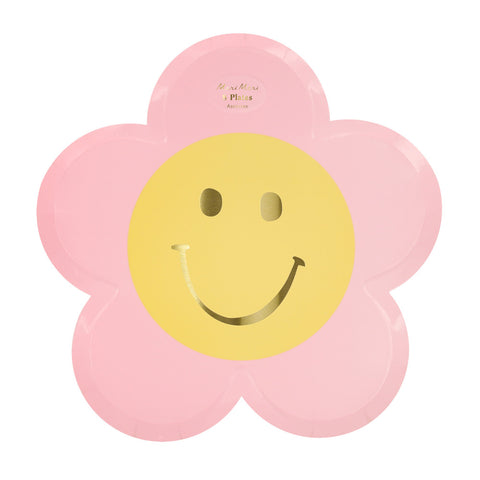 Happy face flower plates